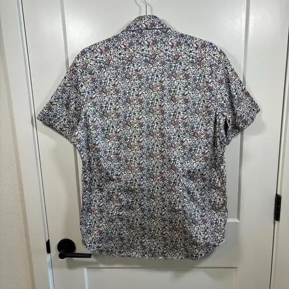 Men’s Robert Graham Short Sleeve Button Down Tailored Fit Size Large Colorful - Picture 4 of 7